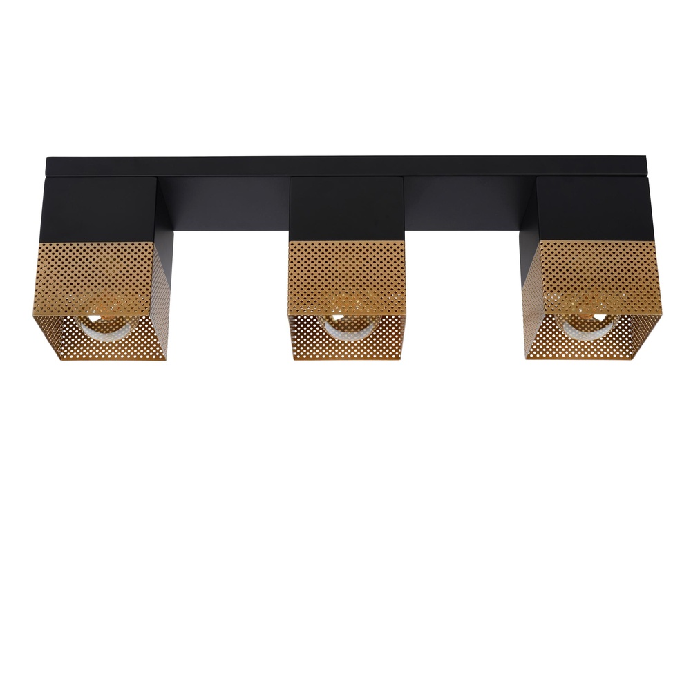 Lucide Design plafondlampRenate 3-lichts zwart met goud - 21123/03/02